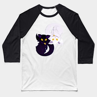 Yin Yang Cat Baseball T-Shirt